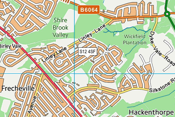 S12 4SF map - OS VectorMap District (Ordnance Survey)