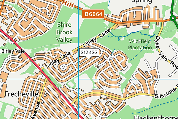 S12 4SG map - OS VectorMap District (Ordnance Survey)