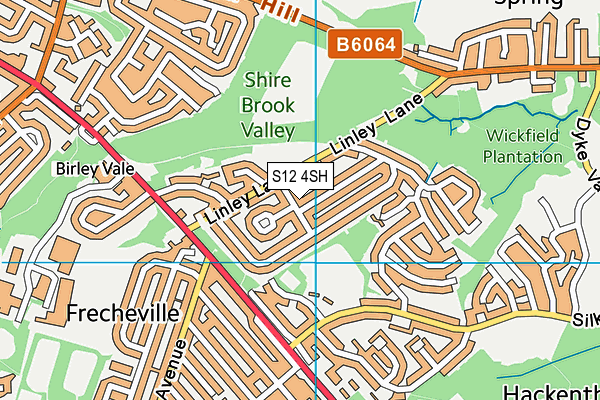 S12 4SH map - OS VectorMap District (Ordnance Survey)