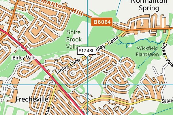 S12 4SL map - OS VectorMap District (Ordnance Survey)