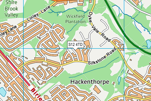 S12 4TD map - OS VectorMap District (Ordnance Survey)