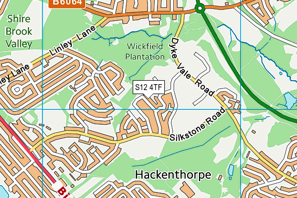 S12 4TF map - OS VectorMap District (Ordnance Survey)