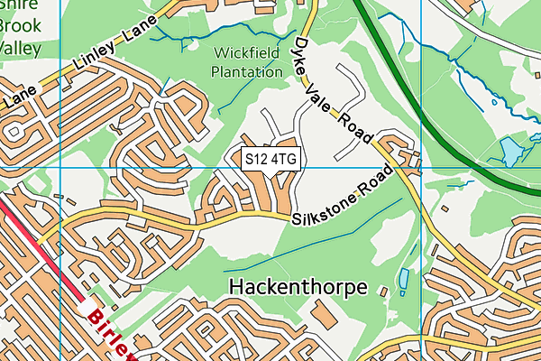 S12 4TG map - OS VectorMap District (Ordnance Survey)