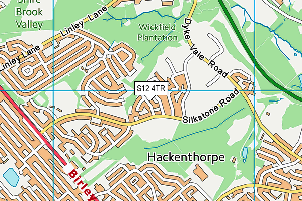 S12 4TR map - OS VectorMap District (Ordnance Survey)