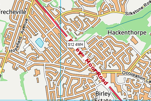 S12 4WH map - OS VectorMap District (Ordnance Survey)