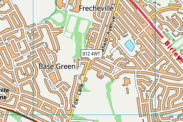 S12 4WT map - OS VectorMap District (Ordnance Survey)