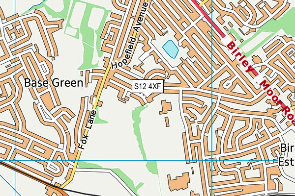 S12 4XF map - OS VectorMap District (Ordnance Survey)