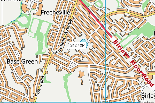 S12 4XP map - OS VectorMap District (Ordnance Survey)