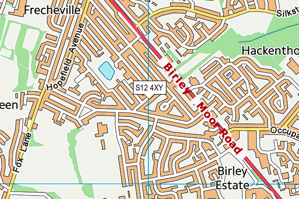 S12 4XY map - OS VectorMap District (Ordnance Survey)