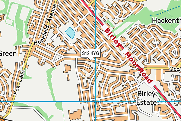 S12 4YG map - OS VectorMap District (Ordnance Survey)