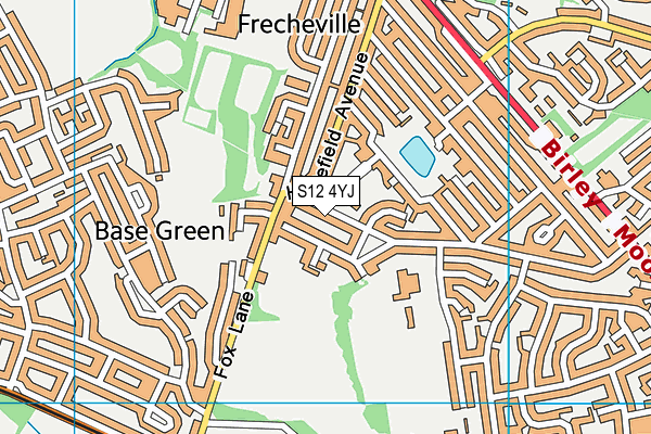 S12 4YJ map - OS VectorMap District (Ordnance Survey)