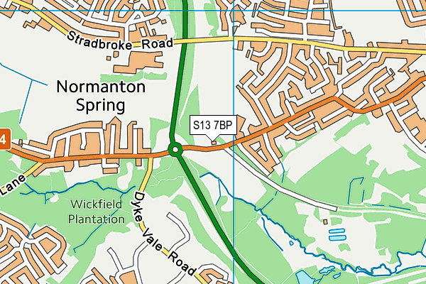 Woodhouse West Primary School map (S13 7BP) - OS VectorMap District (Ordnance Survey)