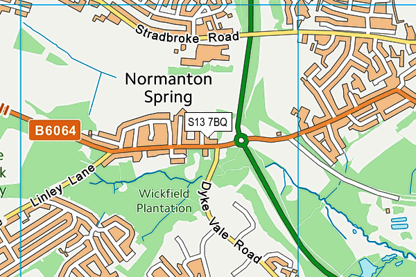 S13 7BQ map - OS VectorMap District (Ordnance Survey)