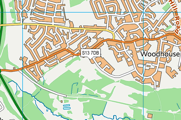 S13 7DB map - OS VectorMap District (Ordnance Survey)
