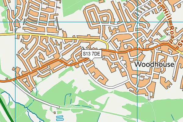 S13 7DE map - OS VectorMap District (Ordnance Survey)