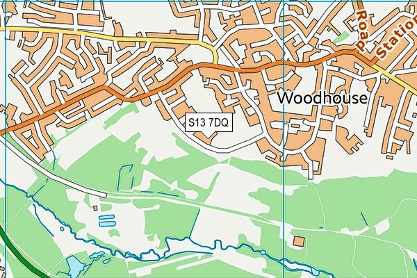 S13 7DQ map - OS VectorMap District (Ordnance Survey)