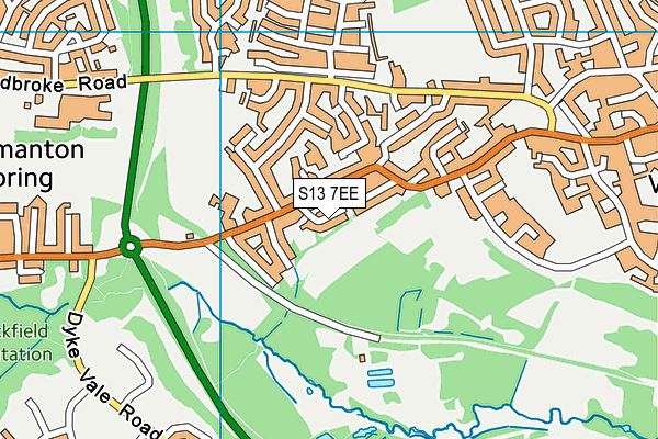 S13 7EE map - OS VectorMap District (Ordnance Survey)
