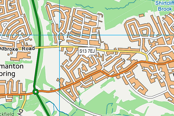 S13 7EJ map - OS VectorMap District (Ordnance Survey)