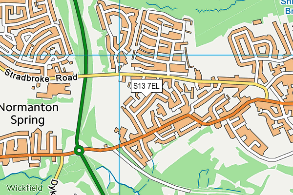 S13 7EL map - OS VectorMap District (Ordnance Survey)