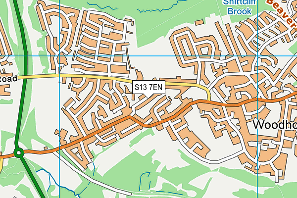 S13 7EN map - OS VectorMap District (Ordnance Survey)