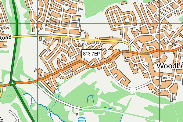 S13 7EP map - OS VectorMap District (Ordnance Survey)