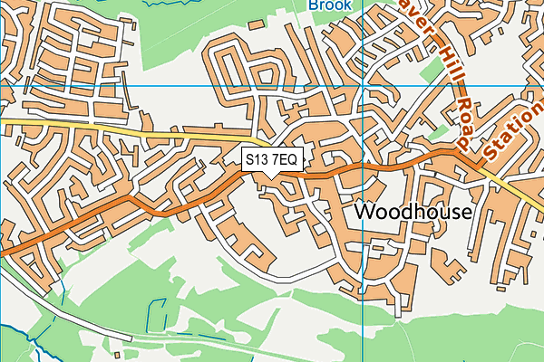 S13 7EQ map - OS VectorMap District (Ordnance Survey)