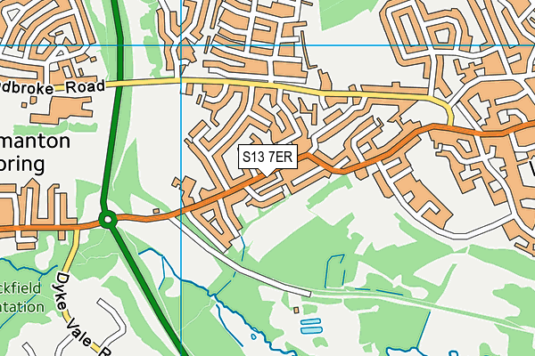 S13 7ER map - OS VectorMap District (Ordnance Survey)