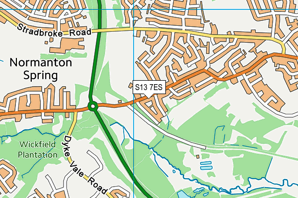 S13 7ES map - OS VectorMap District (Ordnance Survey)