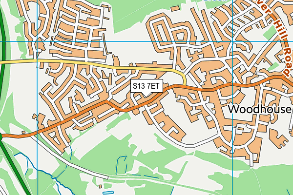 S13 7ET map - OS VectorMap District (Ordnance Survey)