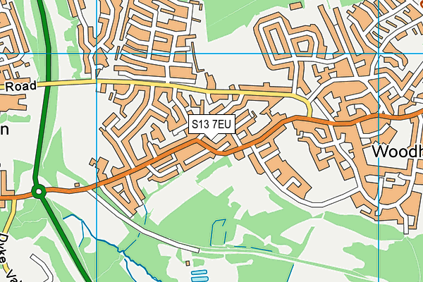 S13 7EU map - OS VectorMap District (Ordnance Survey)
