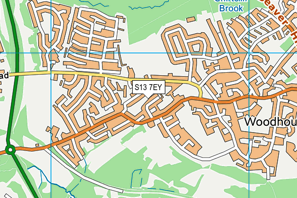 S13 7EY map - OS VectorMap District (Ordnance Survey)