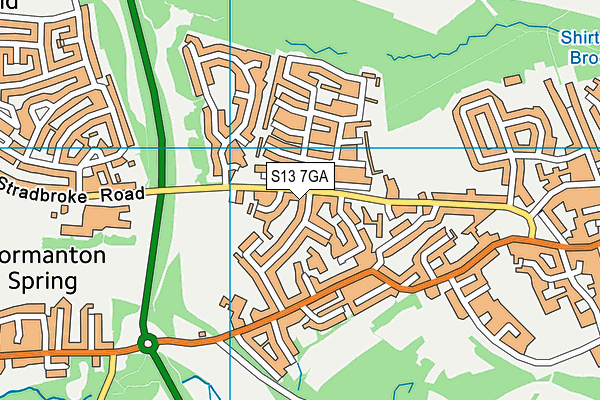 S13 7GA map - OS VectorMap District (Ordnance Survey)