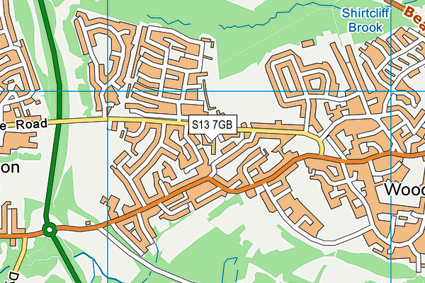 S13 7GB map - OS VectorMap District (Ordnance Survey)