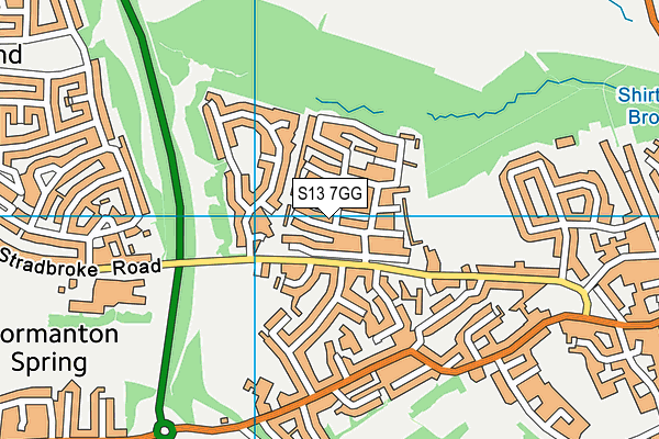 S13 7GG map - OS VectorMap District (Ordnance Survey)