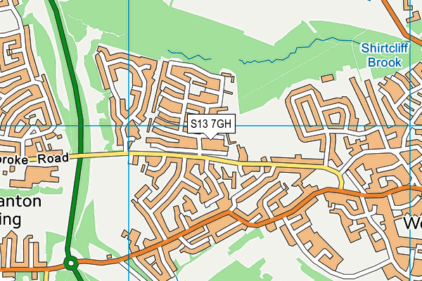 S13 7GH map - OS VectorMap District (Ordnance Survey)