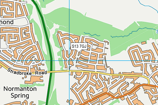 S13 7GJ map - OS VectorMap District (Ordnance Survey)