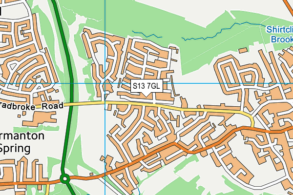 S13 7GL map - OS VectorMap District (Ordnance Survey)