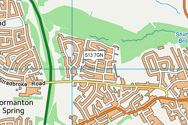 S13 7GN map - OS VectorMap District (Ordnance Survey)