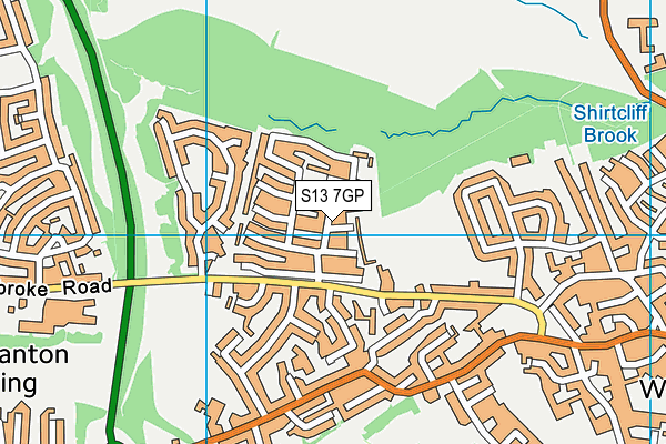 S13 7GP map - OS VectorMap District (Ordnance Survey)