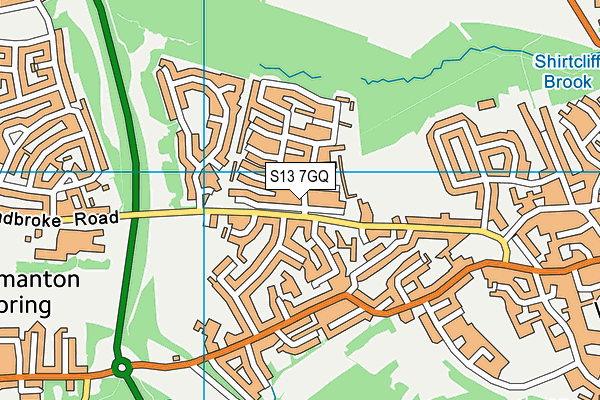 S13 7GQ map - OS VectorMap District (Ordnance Survey)