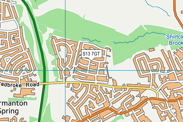 S13 7GT map - OS VectorMap District (Ordnance Survey)