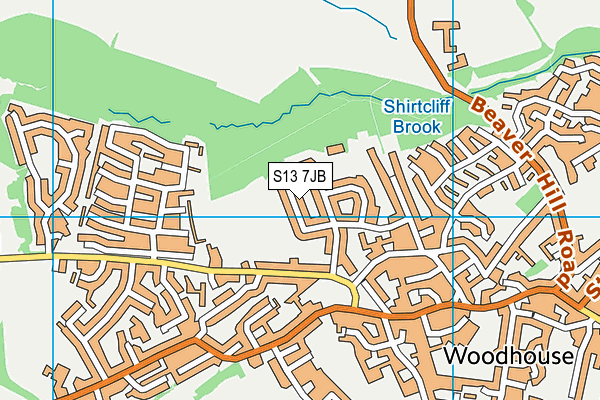 S13 7JB map - OS VectorMap District (Ordnance Survey)