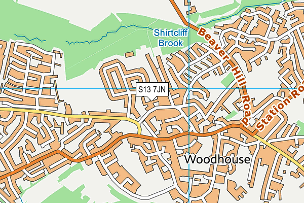 S13 7JN map - OS VectorMap District (Ordnance Survey)