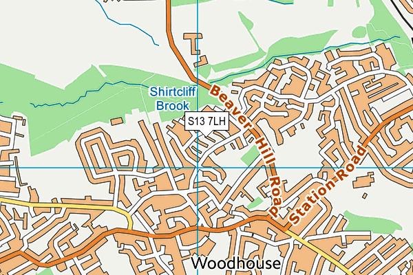 S13 7LH map - OS VectorMap District (Ordnance Survey)