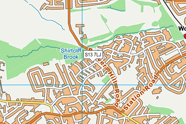 S13 7LJ map - OS VectorMap District (Ordnance Survey)