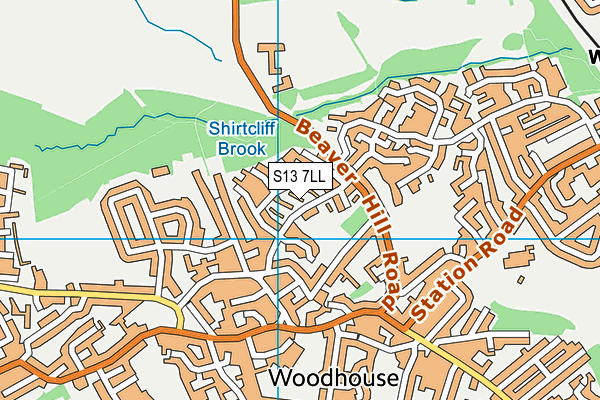 S13 7LL map - OS VectorMap District (Ordnance Survey)