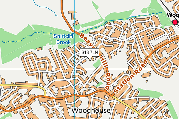 S13 7LN map - OS VectorMap District (Ordnance Survey)