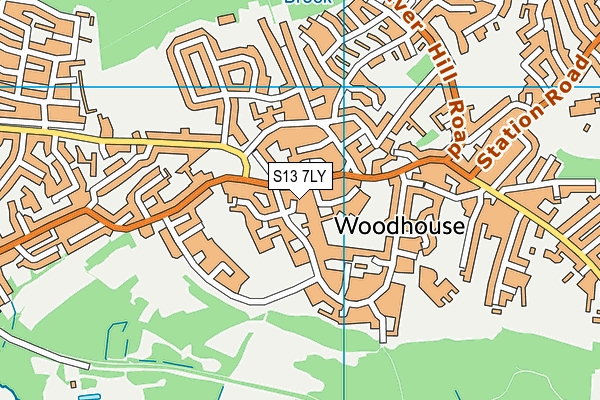 S13 7LY map - OS VectorMap District (Ordnance Survey)