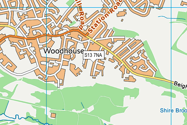 S13 7NA map - OS VectorMap District (Ordnance Survey)