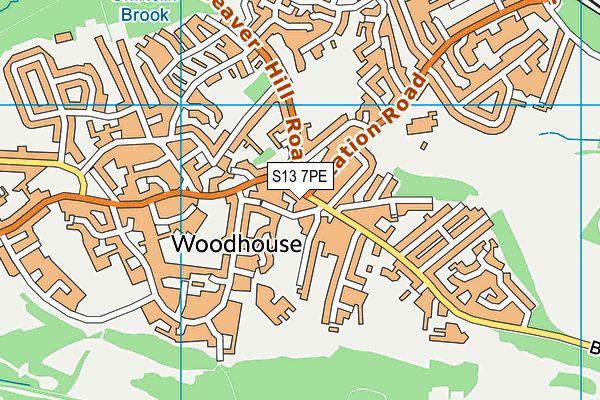 S13 7PE map - OS VectorMap District (Ordnance Survey)